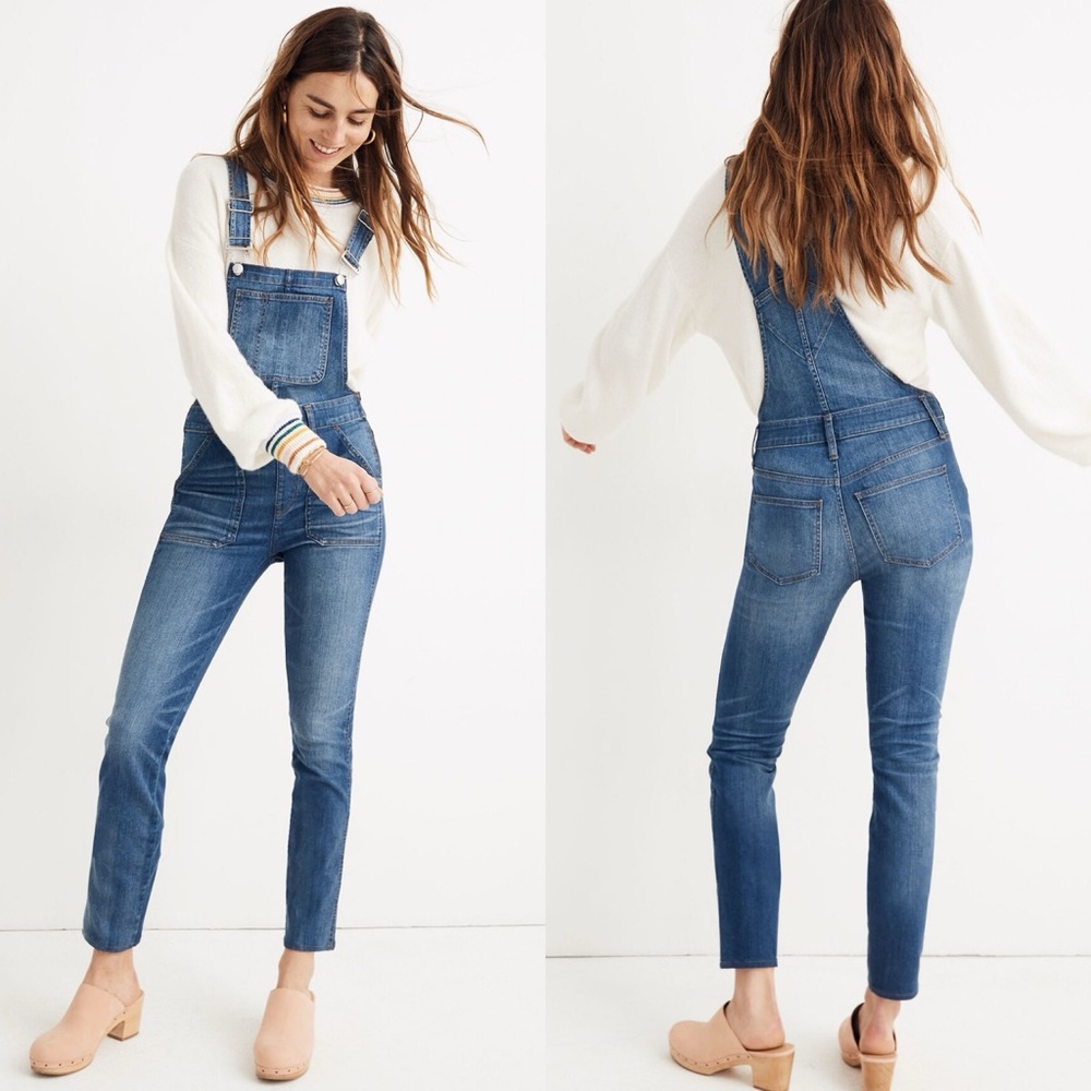 New Madewell Skinny Overalls in Jansing Wash